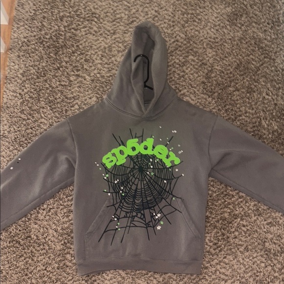 Sp5der Slate Grey Hoodie Size M